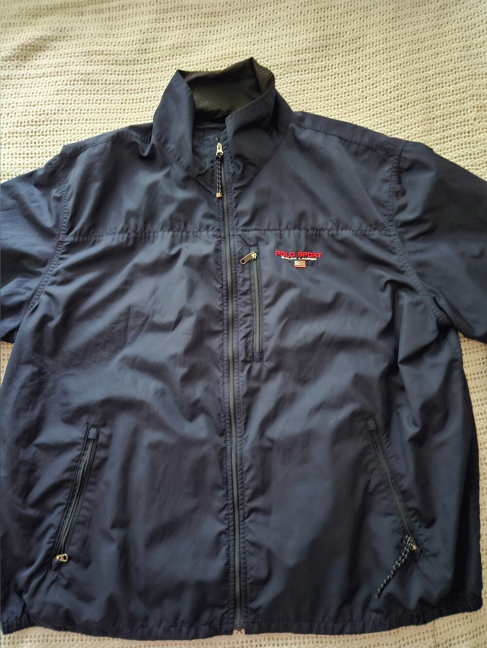 Vintage Polo by Ralph Lauren Men's Navy Windbreaker Jacket